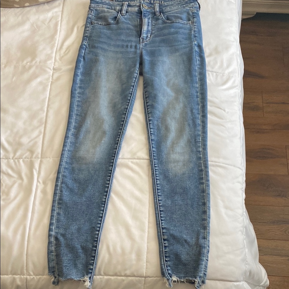 American Eagle Outfitters Blue Ankle Cropped Jeans